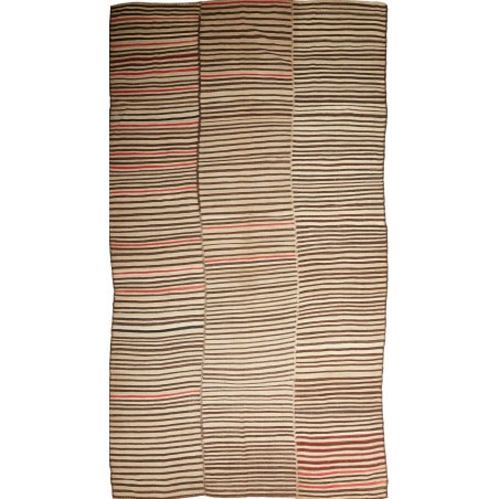 Tappeto Kilim Mazandaran Vintage Persia marrone verde 207x390