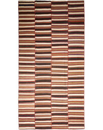 Tappeto Kilim Mazandaran Vintage Persia rosso grigio 194x392