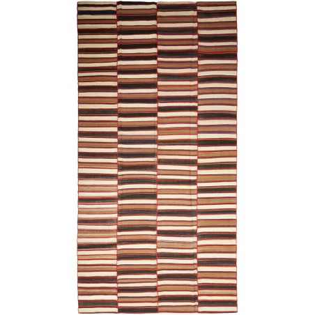Tappeto Kilim Mazandaran Vintage Persia rosso grigio 194x392