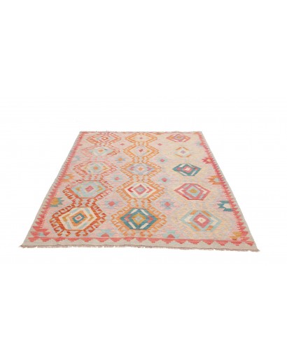 Tappeto Kilim Afghanistan marrone azzurro 154x200