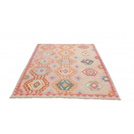Tappeto Kilim Afghanistan marrone azzurro 154x200