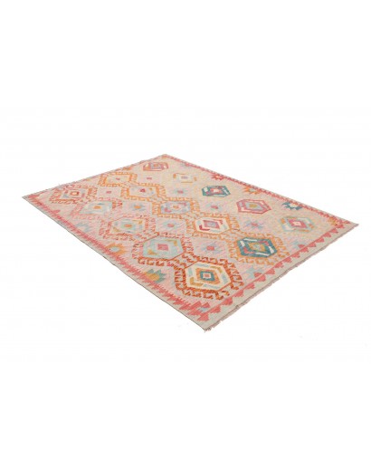 Tappeto Kilim Afghanistan marrone azzurro 154x200