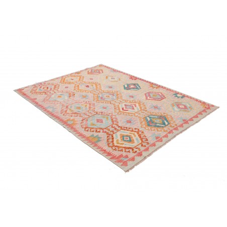 Tappeto Kilim Afghanistan marrone azzurro 154x200