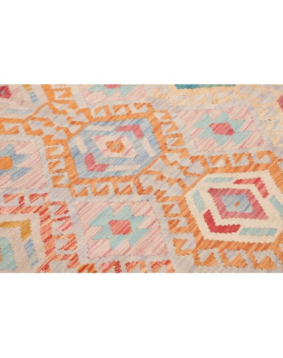 Tappeto Kilim Afghanistan marrone azzurro 154x200