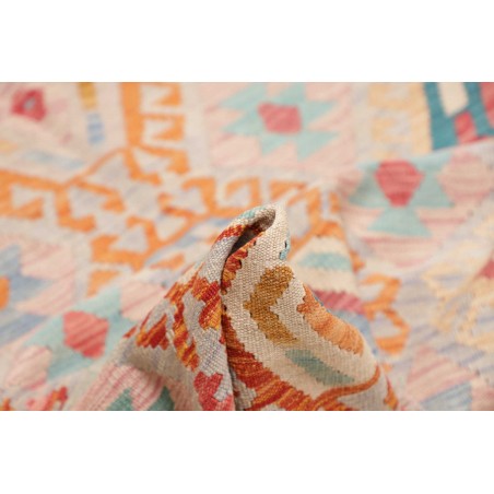 Tappeto Kilim Afghanistan marrone azzurro 154x200