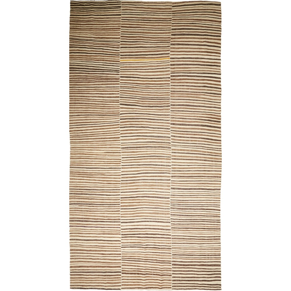 Tappeto Kilim Mazandaran Vintage Persia giallo azzurro 206x395