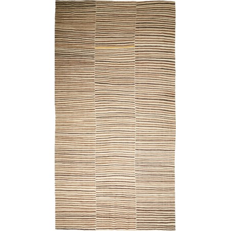 Tappeto Kilim Mazandaran Vintage Persia giallo azzurro 206x395