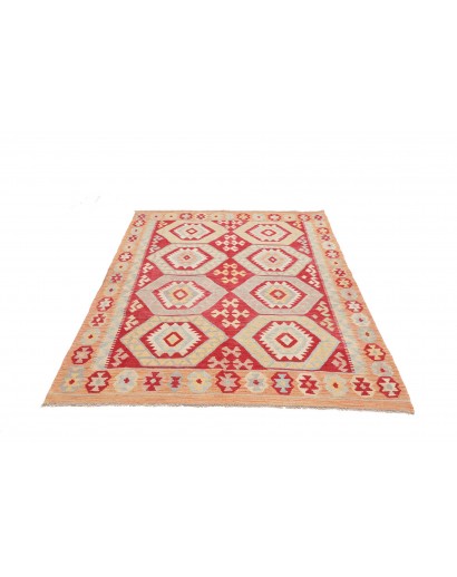 Tappeto Kilim Afghanistan beige giallo 142x200
