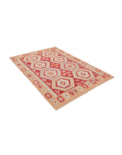 Tappeto Kilim Afghanistan beige giallo 142x200
