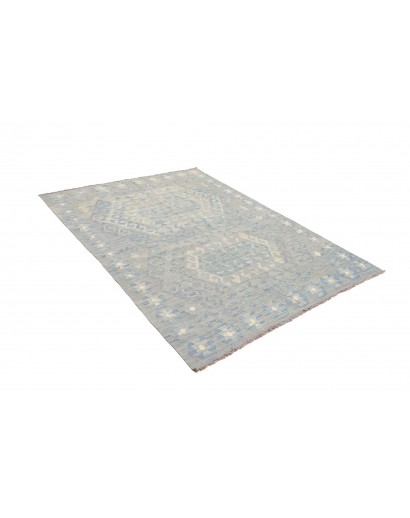 Tappeto Kilim Afghanistan beige azzurro 150x200
