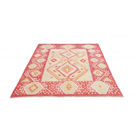 Tappeto Kilim Afghanistan giallo rosso 155x206