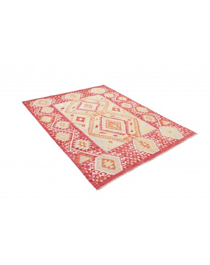 Tappeto Kilim Afghanistan giallo rosso 155x206
