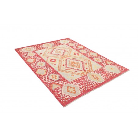 Tappeto Kilim Afghanistan giallo rosso 155x206