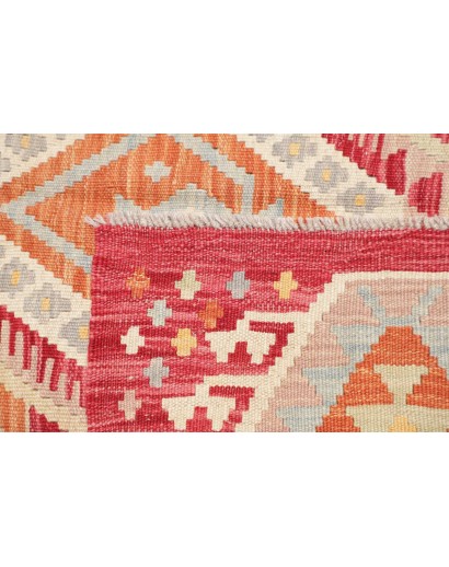 Tappeto Kilim Afghanistan giallo rosso 155x206