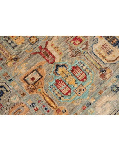 Tappeto Tribal Pakistan marrone grigio 148x186