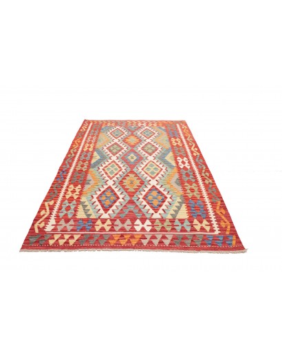Tappeto Kilim Afghanistan marrone bianco 155x217