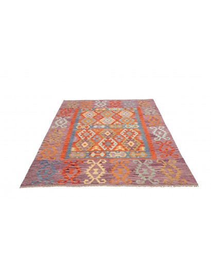 Tappeto Kilim Afghanistan marrone azzurro 148x200