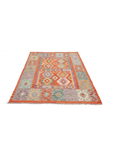 Tappeto Kilim Afghanistan marrone grigio 136x196