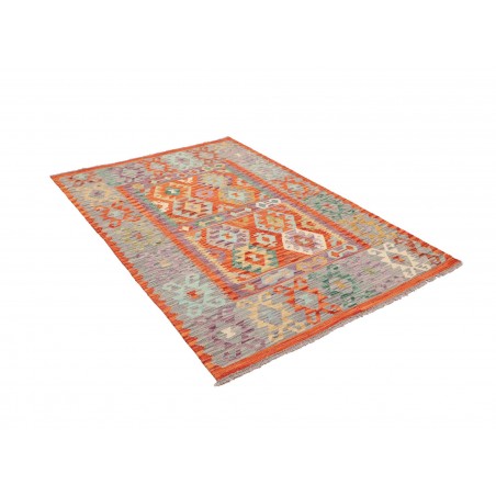 Tappeto Kilim Afghanistan marrone grigio 136x196