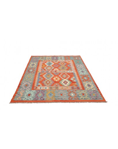 Tappeto Kilim Afghanistan marrone azzurro 157x193