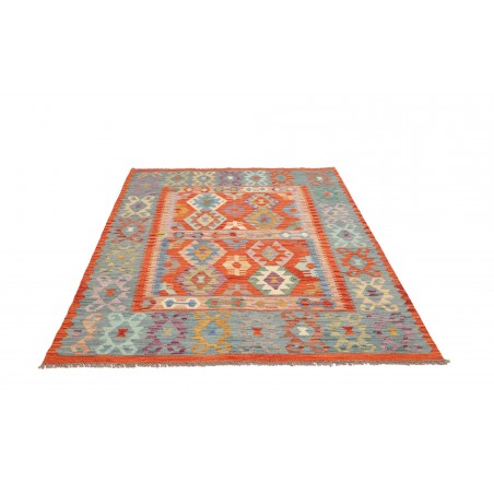 Tappeto Kilim Afghanistan marrone azzurro 157x193