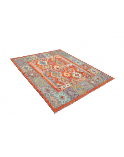 Tappeto Kilim Afghanistan marrone azzurro 157x193