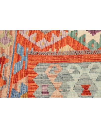 Tappeto Kilim Afghanistan marrone azzurro 157x193
