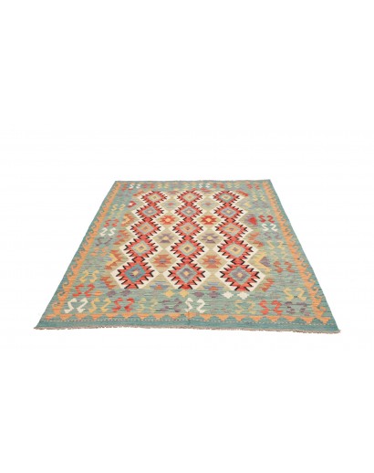 Tappeto Kilim Afghanistan marrone azzurro 147x197