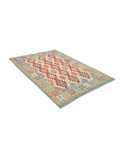 Tappeto Kilim Afghanistan marrone azzurro 147x197