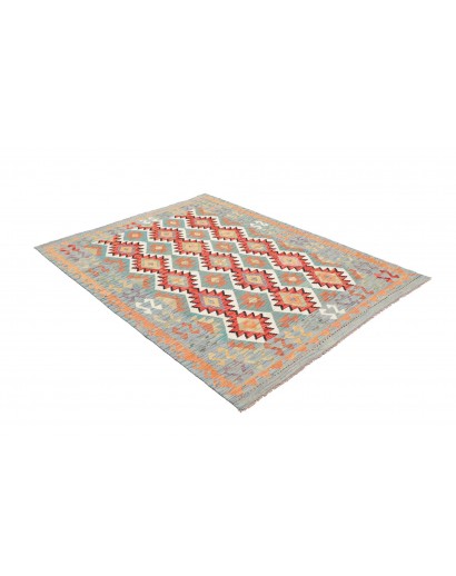 Tappeto Kilim Afghanistan azzurro bianco 148x193