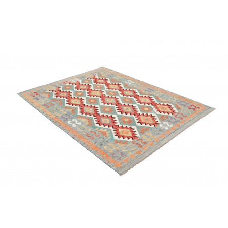 Tappeto Kilim Afghanistan azzurro bianco 148x193