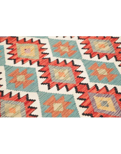 Tappeto Kilim Afghanistan azzurro bianco 148x193