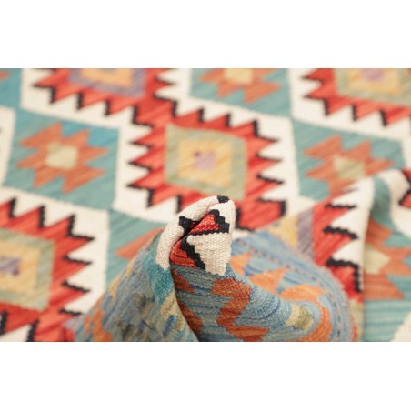 Tappeto Kilim Afghanistan azzurro bianco 148x193