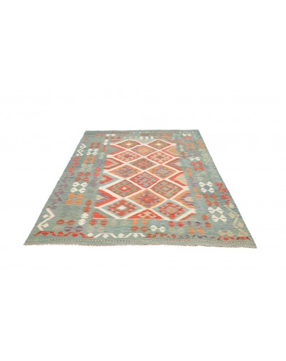 Tappeto Kilim Afghanistan azzurro 154x202
