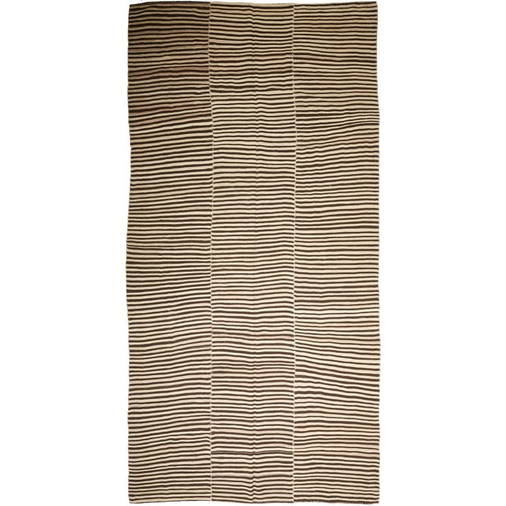 Tappeto Kilim Mazandaran Vintage Persia giallo grigio 208x411