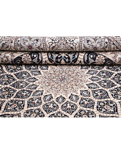 Tappeto Nain 6La Persia bianco grigio 204x206