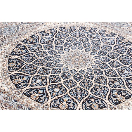Tappeto Nain 6La Persia bianco grigio 207x205