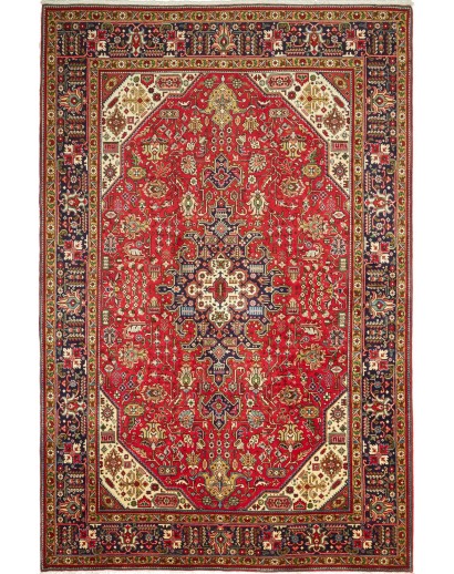 Tappeto Tabriz Persia marrone giallo 197x300