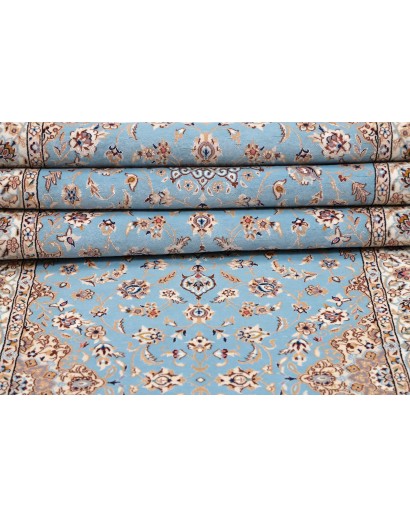 Tappeto Nain 6La Persia azzurro bianco 85x311