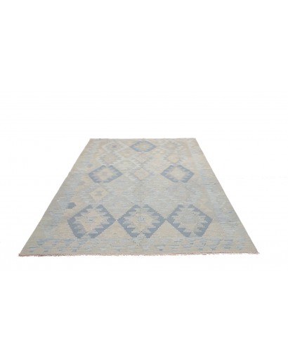 Tappeto Kilim Afghanistan beige azzurro 179x246