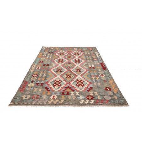 Tappeto Kilim Afghanistan marrone bianco 172x241