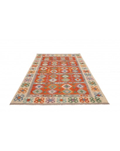 Tappeto Kilim Afghanistan marrone rosso 172x248
