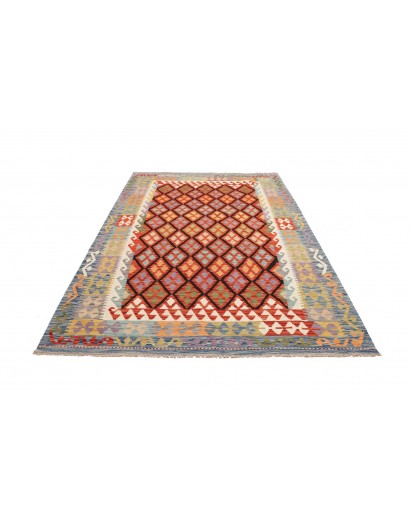 Tappeto Kilim Afghanistan marrone bianco 173x248