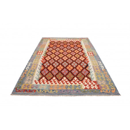 Tappeto Kilim Afghanistan marrone bianco 173x248