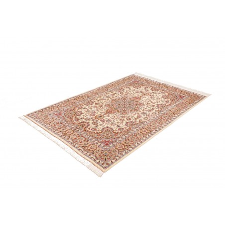 Tappeto Ghom seta Persia giallo marrone 135x199