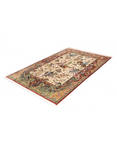 Tappeto Ghom seta Persia marrone 130x197