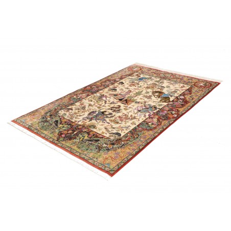 Tappeto Ghom seta Persia marrone 130x197