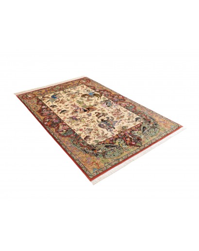 Tappeto Ghom seta Persia marrone 130x197