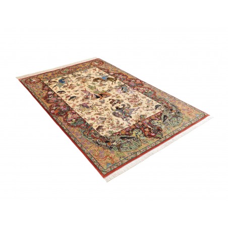 Tappeto Ghom seta Persia marrone 130x197