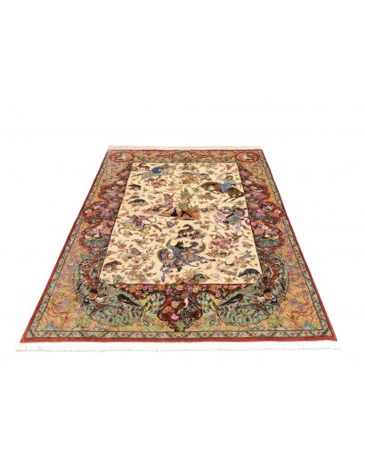 Tappeto Ghom seta Persia marrone 130x197